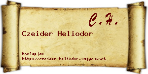 Czeider Heliodor névjegykártya